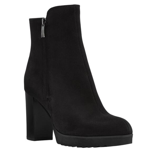 La Canadienne NWOB Mila Waterproof Suede Bootie Dual Side Zip Black Size 7.5M - Picture 2 of 10